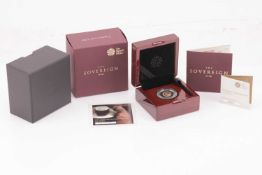 A 2017 Queen Elizabeth II Proof Quarter Sovereign, in original Royal Mint case of issue with paperwo