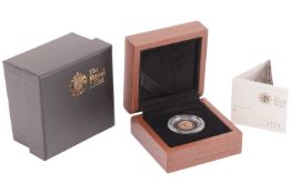 A 2012 Queen Elizabeth II Proof Quarter Sovereign, in original Royal Mint case of issue with paperwo