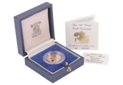 A 1987 Queen Elizabeth II Proof Half Sovereign, in original Royal Mint case of issue with paperwork,
