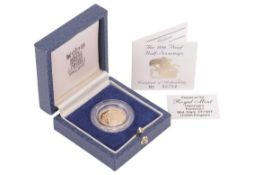 A 1986 Queen Elizabeth II Proof Half Sovereign, in original Royal Mint case of issue with paperwork,
