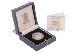 A 1993 Queen Elizabeth II Proof Half Sovereign, in original Royal Mint case of issue with paperwork,