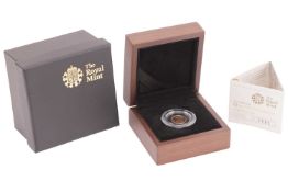 A 2009 Queen Elizabeth II Proof Quarter Sovereign, in original Royal Mint case of issue with paperwo