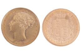 An Australia Victoria Sovereign, 1883, Sydney Mint, young head facing left, shield back with 'S' min