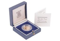 A 1984 Queen Elizabeth II Proof Half Sovereign, issued by the Royal Mint, in original case of issue,