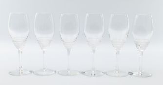 Sechs Champagner-Gläser "Fanfare", Hermès.