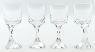 Vier Weingläser "Narcisse", Baccarat. 