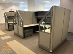 (1) Two Cubicle Section Layout | With Corner window Design | Hardwired