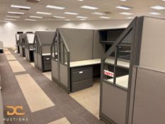 (1) Ten Cubicle Section Back2Back Layout | With Corner Window Design | Hardwired