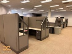 (1) Five Cubicle Section Layout | With Corner Glass Design | Hardwired