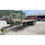 2014 Easterby ET14 32' long flat bed sprung tandem axle Trailer