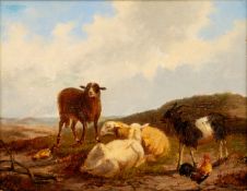 Plas, L. Landscape with sheep (1877)