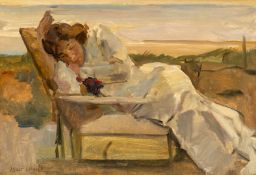 Israëls, Isaac. Resting lady in the dunes