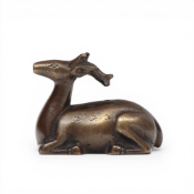 China, a bronze deer-form water-dropper, 19th century,