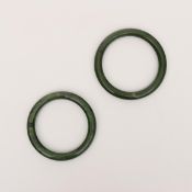 China, two jadeite bangle bracelets,