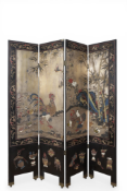 China, vierslags kamerscherm, circa 1900,
