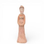 China, a pottery model of a court lady, probably Tang dynasty (618-907),