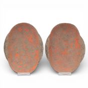 China, a pair of pottery earcups, Han style,