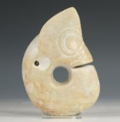 China, a white jade pig-dragon, Hongshan-style, probably 5th-3rd millennium BC,