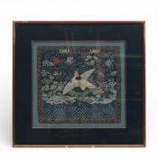 China, two kesi 'egret' rank badges, late 19th/ 20th century,