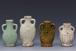 China, four ceramic miniature vases, Ming dynasty (1368-1644),