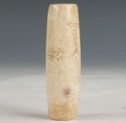 China, a jade cylinder, Liangzhu-style, probably 3rd-2nd millennium BC,