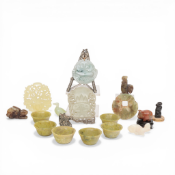 China, a collection of jade and hardstone carvings, 19th-20th century,