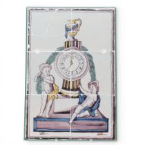 Delft, zes pas aardewerk tegeltableau, 18e eeuw;