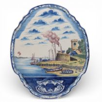 Tichelaar, een polychroom gedecoreerde aardewerken plaquette, ca. 1900,