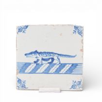 Delft, blauw wit aardewerk tegel, 17e eeuw;