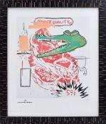 Composition with crocodile after Jean Michel Basquiat