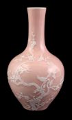 Pink monochrome porcelain vase, 20th