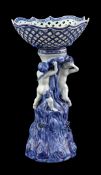 2-piece porcelain lemon basket on stand, Qianlong