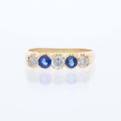 Ring 0,65 ct. Saphir, Diamanten 585 Gold / 14 Karat