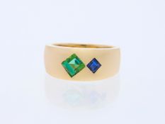 Ring 0,87 ct. Turmaline, Saphire 585 Roségold 14 Karat