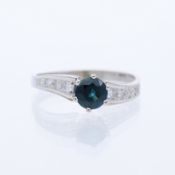 Ring 0,63 ct. Saphir, Diamanten 585 Gold / 14 Karat
