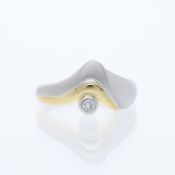 Ring Diamant 950 Platin, 750 Gold / 18 Karat