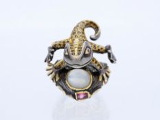 Ring 6,80 ct. Quarz, Turmalin, Mondstein 925 Silber