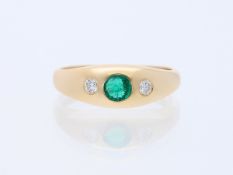 Ring 0,46 ct. Smaragd, Diamanten 585 Roségold 14 Karat