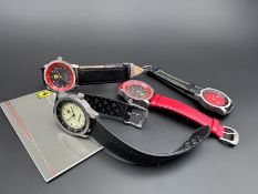 Konvolut aus vier Ferrari Armbanduhren mit Quarzwerk