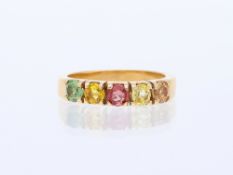 Ring 1,62 ct. farbige Saphire 585 Rose Gold 14 Karat