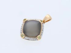 Anhänger Mondsteine, Peridote, Diamanten 585 Rose Gold