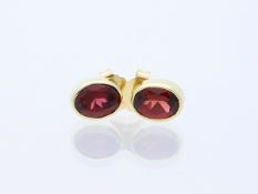 Ohrstecker 3,00 ct. Rhodolith 585 Gelbgold 14 Karat