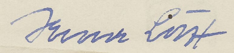 Autograph. – Joseph August Lux