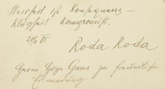Autograph. – Alexander Roda Roda