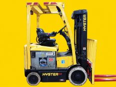 2020 HYSTER E50XN-27 Electric Forklift. 5,000 lb capacity. Mast: 81 in lowered / 189 in raised.