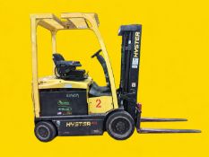 2019 HYSTER E45XN-33 Electric Forklift. 4,500 lb capacity. Mast: 82 in lowered / 189 in raised.
