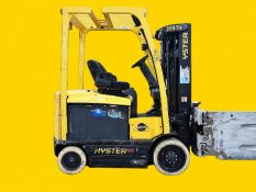 2019 HYSTER E55XN-33 Electric Forklift. 5,500 lb capacity. Mast: 82 in lowered / 189 in raised.