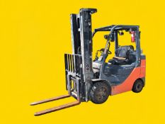 2020 TOYOTA 8FGCU30 LPG (propane) Forklift. 6,000 lb nominal model capacity. Mast: lowered height