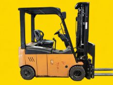 2023 BIG JOE LXE-37-197 Electric Forklift. 3,300 lb capacity. Mast: 87 in lowered / 197 in raised.