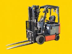 2021 TOYOTA 8FBCU20 Electric Forklift (36V). 4,000 lb capacity (per Atlas report). Mast: 83 in